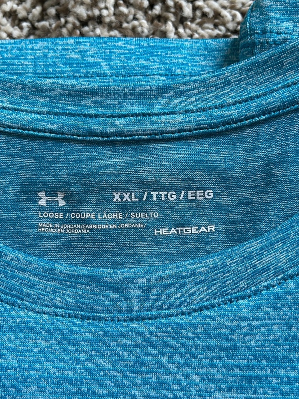 EUC Set of 3 Jewel Tone UA HeatGear Loose Fit Short Sleeve Tees-Blue/Mint/Purple - Picture 3 of 12